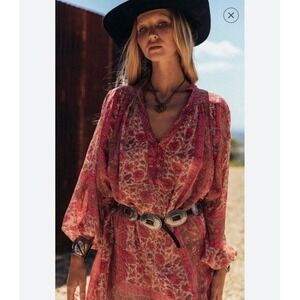 Label Ritu Kumar Women's XS Kaftan Dress Bohemian Beaded